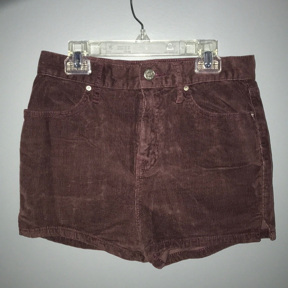 UO Maroon Corduroy Shorts